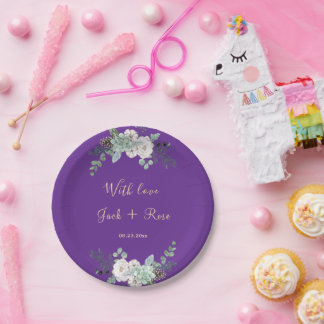 Assiettes En Carton Mariage d'aquarelle d'hiver