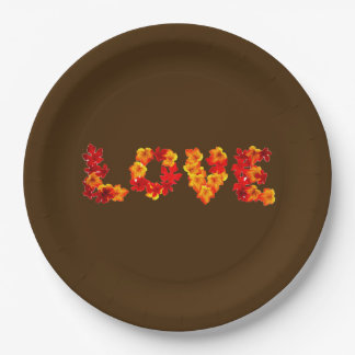 Assiettes En Carton Mariage de automne Automne Rustique Amour Feuille