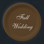 Assiettes En Carton Mariage de automne Brown Riche Couleur Profonde Ru<br><div class="desc">Mariage de automne Brown Riche Couleur Profonde Rustique</div>