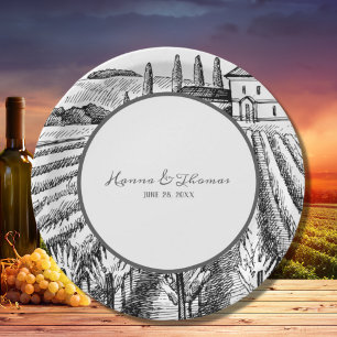 Assiettes En Carton Mariage de Destination au Vignoble Casual Country