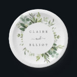 Assiettes En Carton Mariage de feuillage vert Eucalyptus<br><div class="desc">Cette plaque en papier mariage est ornée d'eucalyptus à l'aquarelle peinte,  de feuilles verts et d'un cadre circulaire. Pour une personnalisation plus avancée de cette conception,  cliquez sur le lien "Customiser plus loin". Des articles correspondants sont également disponibles.</div>