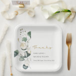 Assiettes En Carton Mariage de feuillage vert rustique Eucalyptus<br><div class="desc">Pour toute autre personnalisation ou tout autre élément correspondant,  n'hésitez pas à me contacter à l'adresse yellowfebstudio@gmail.com</div>