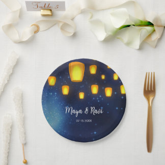 Assiettes En Carton Mariage de lanternes flottantes