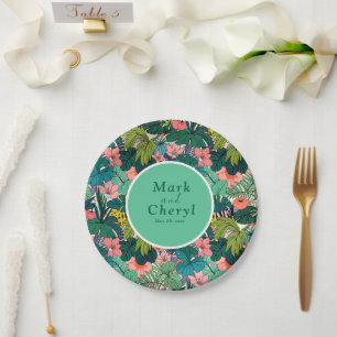 Assiettes En Carton Mariage de l'Hibiscus de Bohême