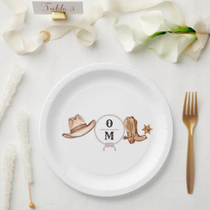 Assiettes En Carton Mariage de l'Ouest Russe Mariage de Cowboy