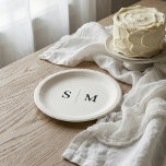 Assiettes En Carton Mariage de monogramme ivoire classique<br><div class="desc">Améliorez votre décor mariage avec ces plaques en papier personnalisées, avec le monogramme du couple magnifiquement centré dans une police serif élégante. La tonalité d'ivoire beige terre ajoute une touche raffinée et naturelle, faisant de ces assiettes un lieu idéal pour les mariages élégants et rustiques. Parfaites pour les cocktails, les...</div>