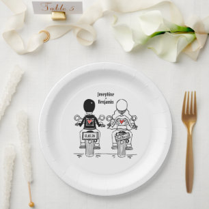 Assiettes En Carton Mariage de moto 