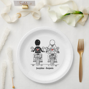 Assiettes En Carton Mariage de moto 