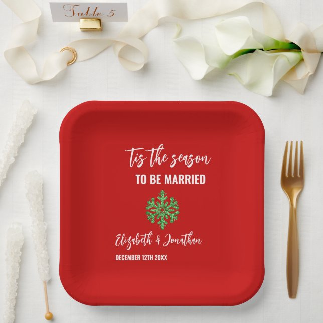 Assiettes En Carton Mariage de Noël C'est La Saison (Mariage)