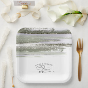 Assiettes En Carton Mariage de peinture Abstrait Nous faisons ID886