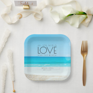 Assiettes En Carton Mariage de plage de destination