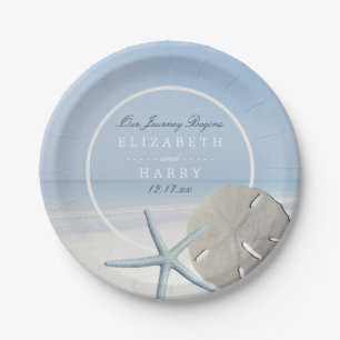Assiettes En Carton Mariage de plage de sable Dollar et Starfish