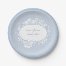 Mariage de réception élégant bleu floral Open Hous