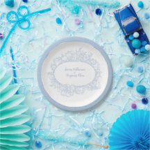 Mariage de réception élégant en bleu floral