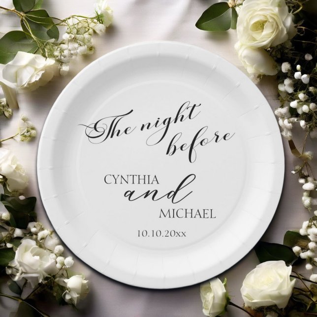 Assiettes En Carton Mariage de script moderne "La nuit d'avant" (Créateur téléchargé)