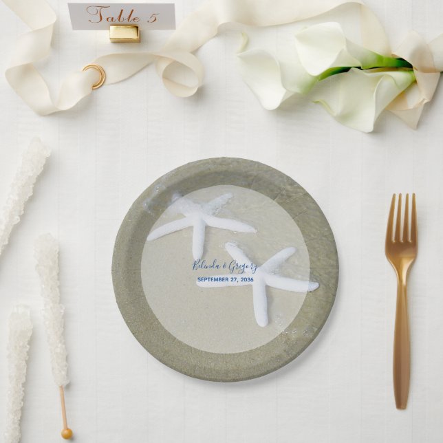 Assiettes En Carton Mariage de Starfish Beach (Mariage)