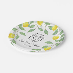 Assiettes En Carton Mariage d'été moderne Lemon Boho