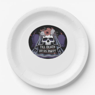 Assiettes En Carton Mariage d'Halloween Mariage Squelettique Fête d'Ha