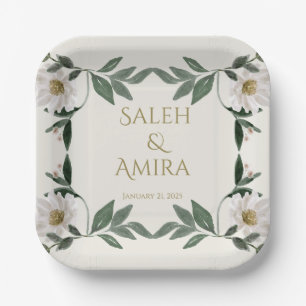 Assiettes En Carton Mariage Fleur Blanche