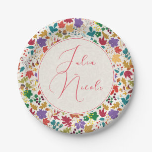 Assiettes En Carton Mariage Fleur de Prairie Jaune Moutarde Violet Pri