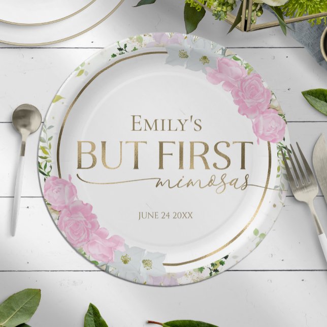 Assiettes En Carton Mariage Fleur des Champs Avant Tout Mimosas (Créateur téléchargé)