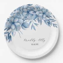 Mariage floral bleu gris givré