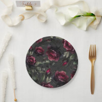Mariage floral Bordeaux Rouge Roses Gris ombré
