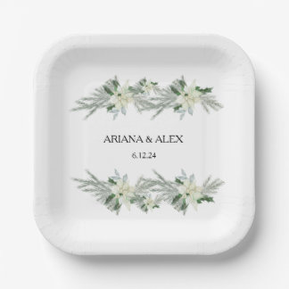 Assiettes En Carton Mariage Floral Rustique Automne Hiver