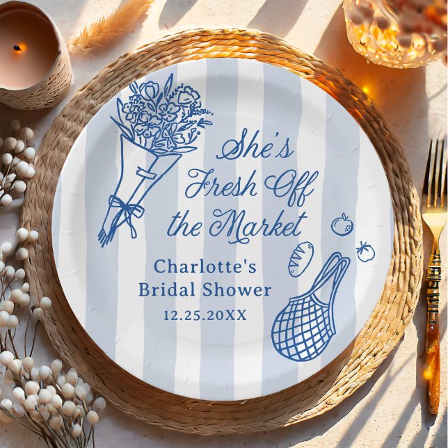 Assiettes En Carton Mariage Handrawn Frais sortis du Marché (Créateur téléchargé)