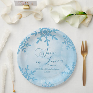 Assiettes En Carton Mariage Hivernal sous la Neige Rêvée Salle de Fête