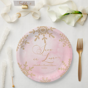 Assiettes En Carton Mariage hivernal sous la neige Shower de mariage