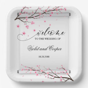 Assiettes En Carton Mariage japonais Soll Cherry Blossom