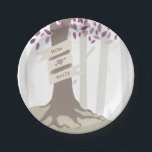 Assiettes En Carton Mariage Lavender Woodland<br><div class="desc">Plaques illustrant un arbre avec tronc enveloppé dans une bannière. Les feuilles sont lavande. Personnalisez avec des noms. Recherchez des invitations de mariage assorties et plus encore chez Jill's Paperie.</div>