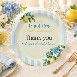Assiettes En Carton Mariage Lemon Blue Main Squeeze