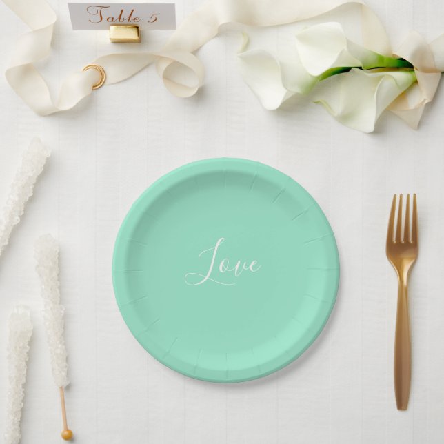 Assiettes En Carton Mariage minimaliste couleur unie Pastel personnali (Mariage)