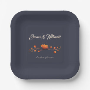 Assiettes En Carton Mariage Minimaliste Élégant Gothique Floral