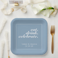 Mariage minimaliste moderne Glacier Blue & White