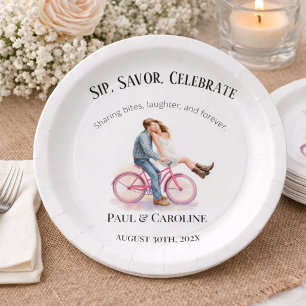 Assiettes En Carton Mariage Moderne et Décontracté Couple Artistique R