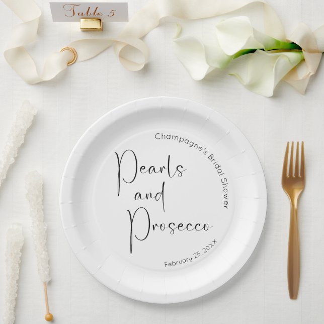 Assiettes En Carton Mariage moderne : perles et prosecco pour l'enterr (Mariage)