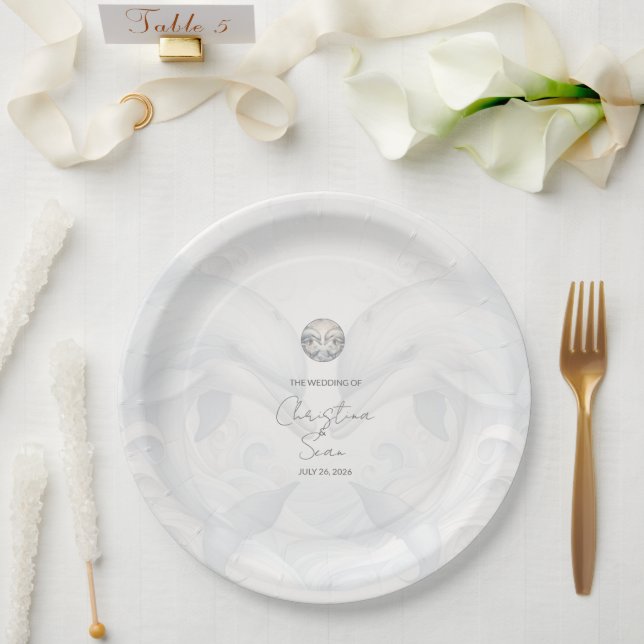 Assiettes En Carton Mariage moderne Whimsy Dolphin (Mariage)