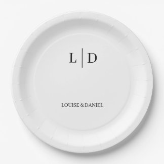 Assiettes En Carton Mariage personnalisé minimal et simple