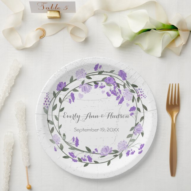 Assiettes En Carton Mariage photo Purple Peony (Mariage)