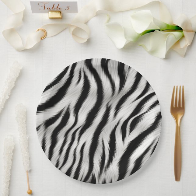 Assiettes En Carton Mariage Poster de animal Chic Zebra (Mariage)