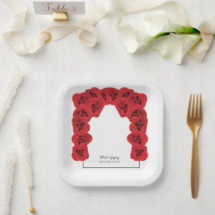 Assiettes En Carton Mariage Red Roses
