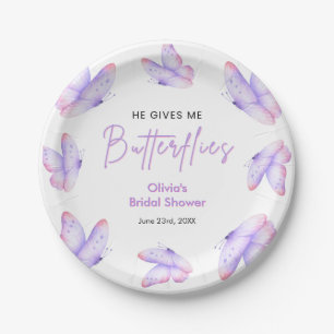 Assiettes En Carton Mariage Rose Violet Il Me Donne Des Papillons