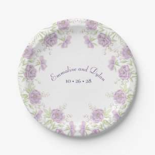 Assiettes En Carton Mariage Rose Violette Lavande