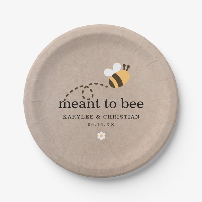 Assiettes En Carton Mariage Rustique Meant To Bee (Devant)