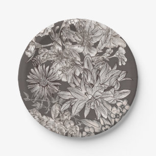 Assiettes En Carton Mariage rustique vintage floral moderne ivoire et 