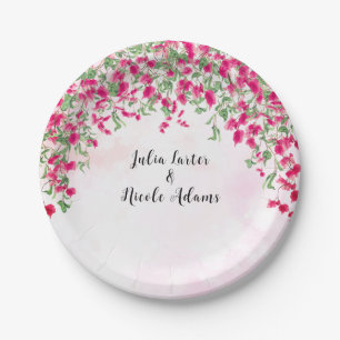 Assiettes En Carton Mariage sous la forêt tropicale de bougainvillée r