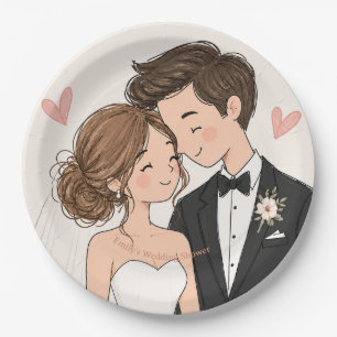 Assiettes En Carton Mariage sous la pluie de roses : thème romantique